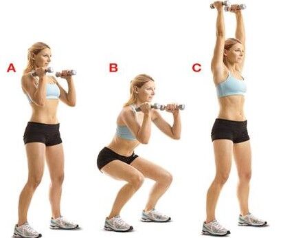 Squat-and-Press-Combination-Exercise