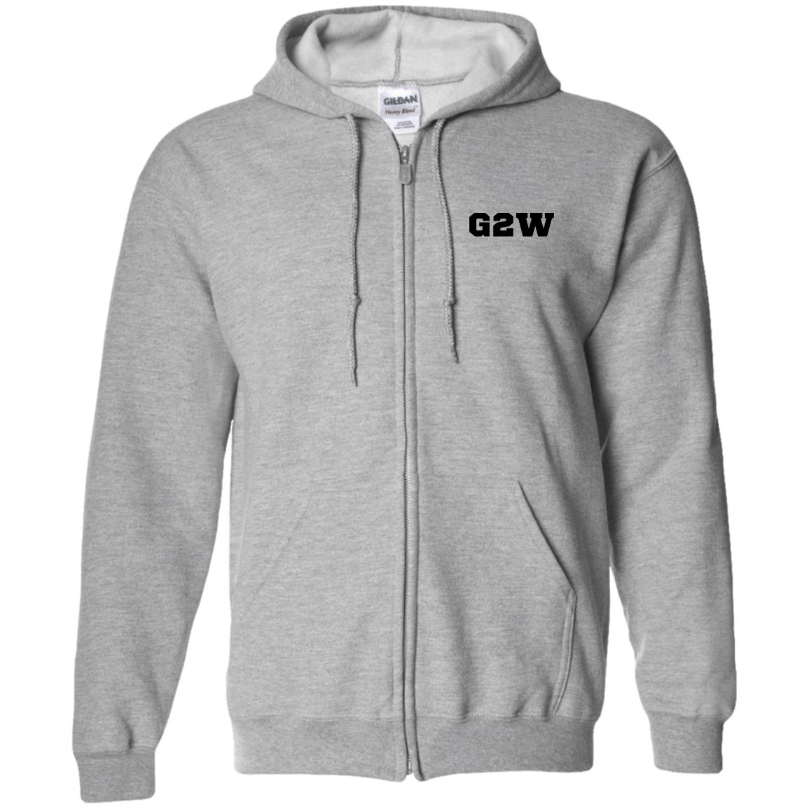 G2W Sports Gray Zip Up Hooded Sweatshirt